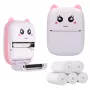Stampante termica per cassa Extralink EPP-001 rosa con 5 rotoli di carta termica bianca