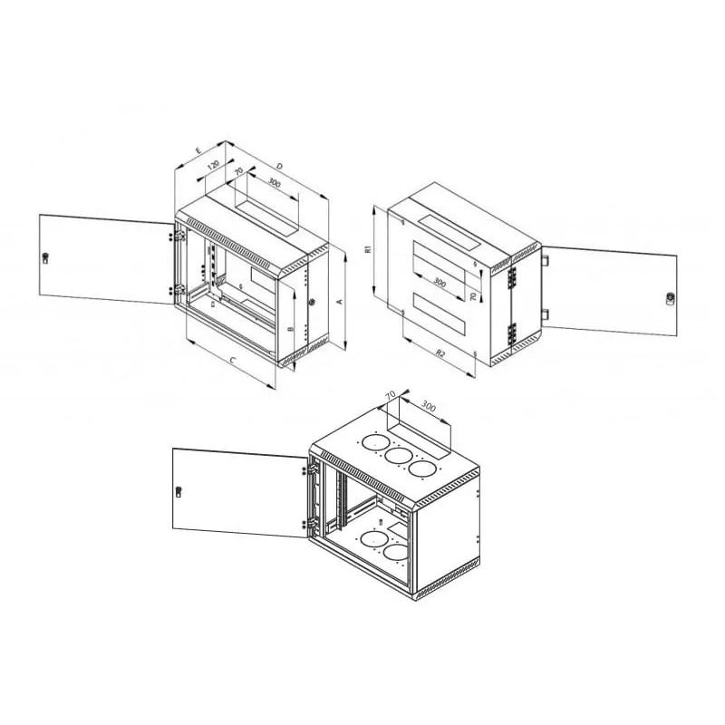 Rack a parete Triton 19 pollici Rack Wall-mount 4U/250