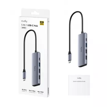 CUDY UH405 Hub USB-C 5-IN-1 con HDMI 4K