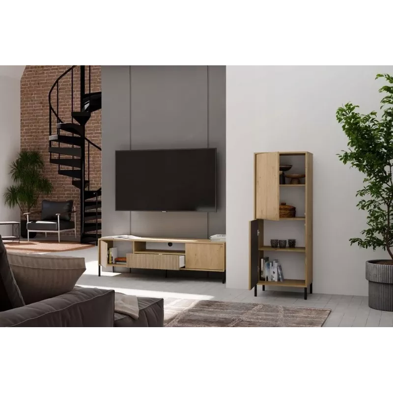 KAMARO 2DK stretto/GŁ rovere ARTISAN VETRINA