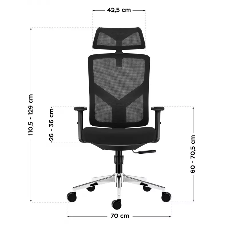 Sedia da ufficio girevole mark adler Manager 3.3 nero — design ergonomico, base girevole