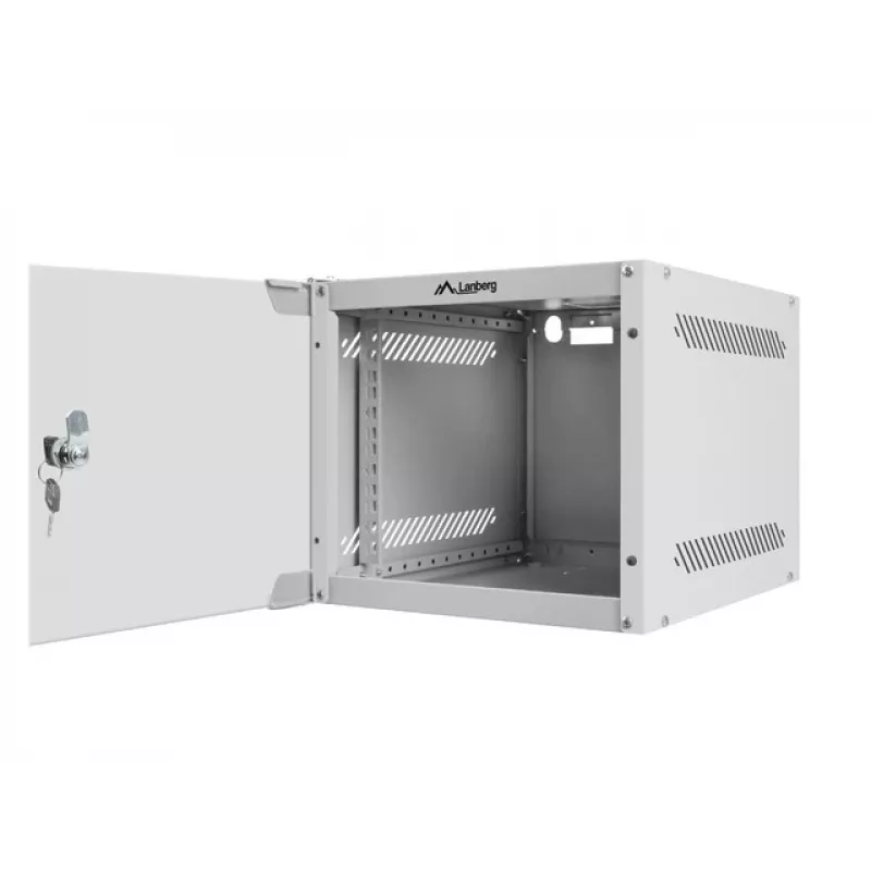 Lanberg WF10-2304-10S armadio rack a parete da 10" 4U, 280×310 mm, porta in vetro, 20 kg, grigio (RAL 7035)