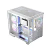 Case PC MODECOM Volcano Panorama Midi Tower bianco — micro ATX, vetro temperato, ARGB, USB-C, supporta GPU 400 mm