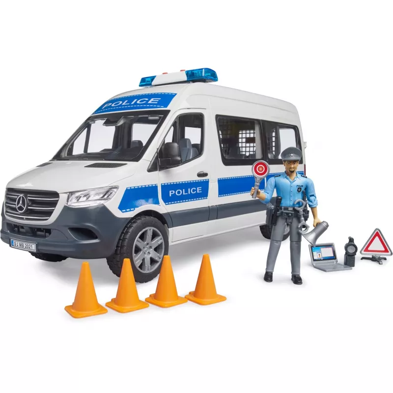 Mercedes-Benz Polizei Sprinter set con figura e modulo luci/suoni