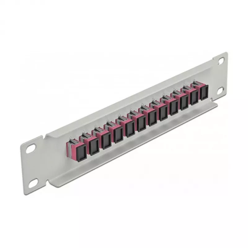 Patch panel fibra ottica DeLOCK 10 pollici 12 porte SC simplex viola 1U grigio