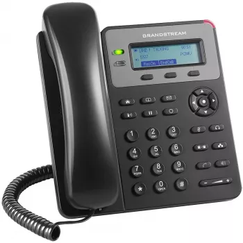 Telefono DECT Grandstream GXP1610 — nero, LCD 132×48 px, cuffie (RJ-9), 1 cornetta, rubrica 500, vivavoce