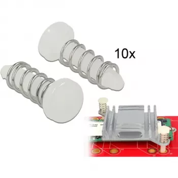 Rivetto a scatto per dissipatori Delock - set 10 pezzi bianco (18272)