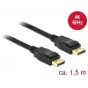 DeLOCK - Cavo DisplayPort - DisplayPort (M) a DisplayPort (M) - 1,5 m - Supporto 4K - nero (85508)