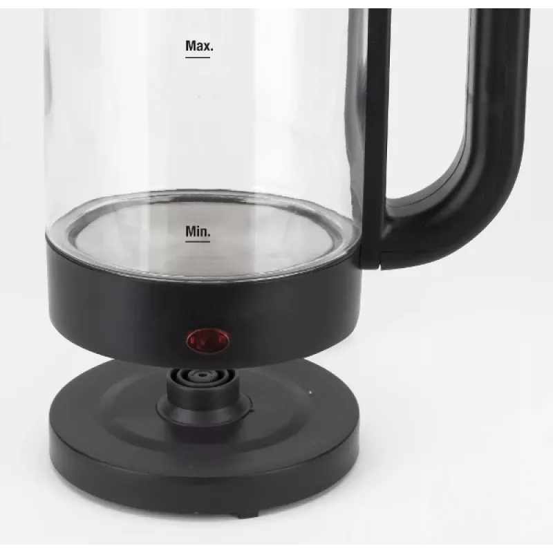 Jata HA702 bollitore elettrico, 1,2 l, 1500 W, vetro borosilicato, senza fili, nero