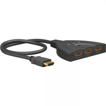 Selettore HDMI 3 to 1 (4K @ 60Hz), switch HDMI (nero, cavo 55cm)