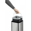Cestino Durable NO TOUCH 6L rettangolare acciaio inox argento nero
