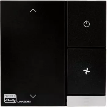 Termostato smart HVAC Shelly LinkedGo nero – digitale WLAN (802.11b/g/n), 87×87×35 mm