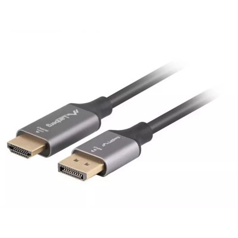 Lanberg CA-DPHD-20CU-0018-BK adattatore cavo video 1,8 m DisplayPort HDMI Type-A (standard) nero, argento