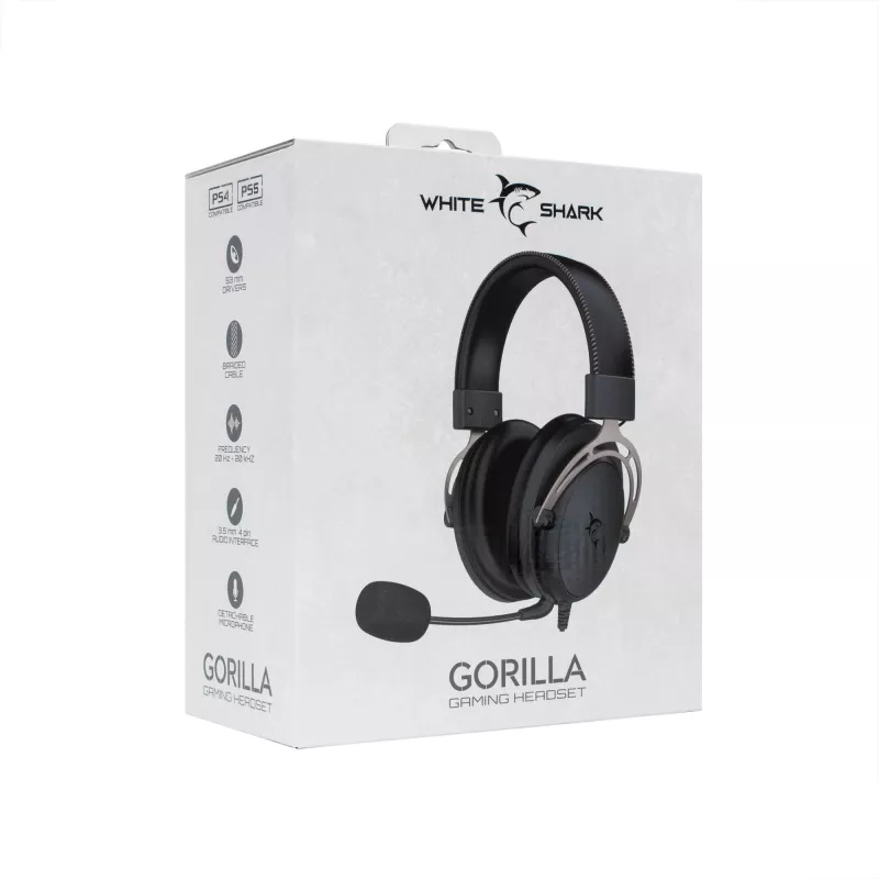 Cuffie White Shark GH-2341 Gorilla nero/grigio