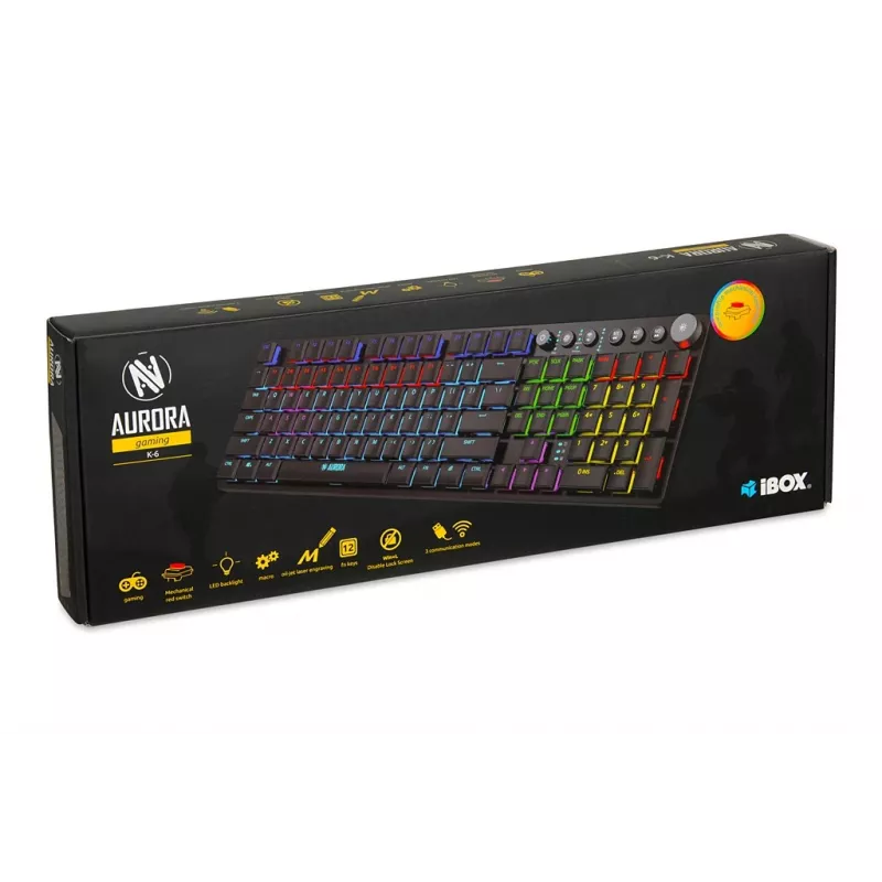 iBox Aurora K-5 Tastiera USB QWERTY argento