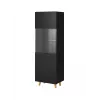 Armadio vetrina Cama Meble PAFOS 60x40x182 cm nero opaco — armadio da terra