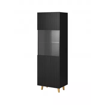 Armadio vetrina Cama Meble PAFOS 60x40x182 cm nero opaco — armadio da terra