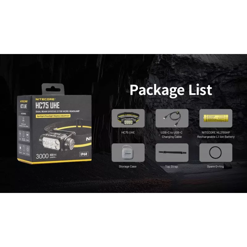 Torcia frontale serie H 3000 LUMEN / HC75 Uhe Nitecore