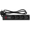 Ciabatta con protezione da sovratensione EATON Power Strip 4 FR — 4 prese Type-E, cavo 1 m, 10 A, 2500 W, indicatori LED