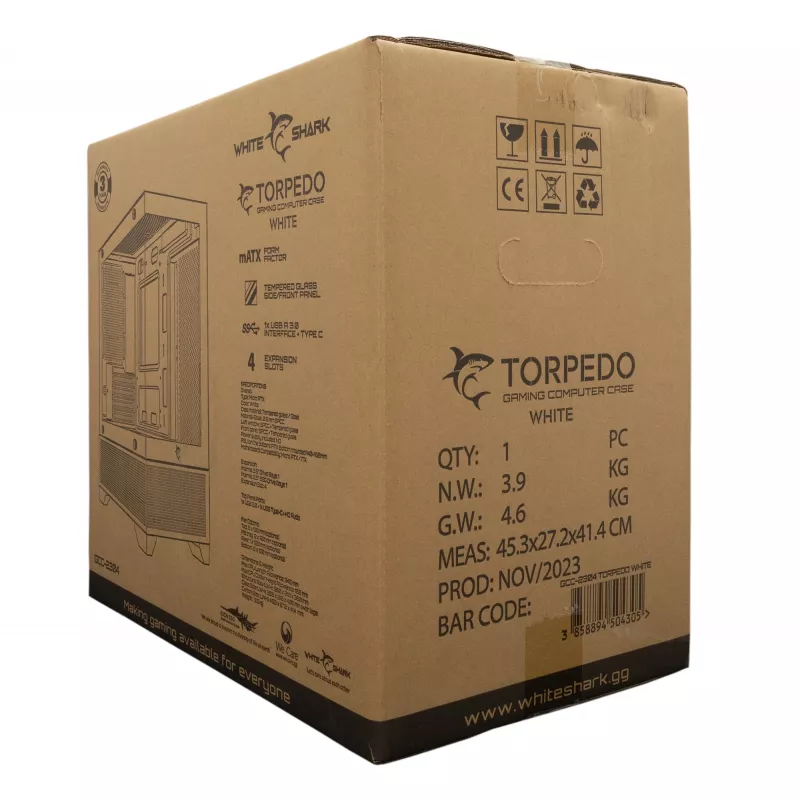Case per computer White Shark GCC-2304 Torpedo ATX bianco