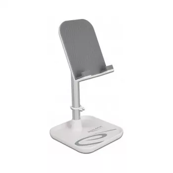 Supporto telescopico per smartphone e tablet DeLOCK con ripiano, argento/bianco