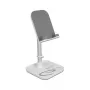 Supporto telescopico per smartphone e tablet DeLOCK con ripiano, argento/bianco