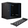EXTRALINK LITE 9U 530X400 armadio rack a parete nero con ripiano