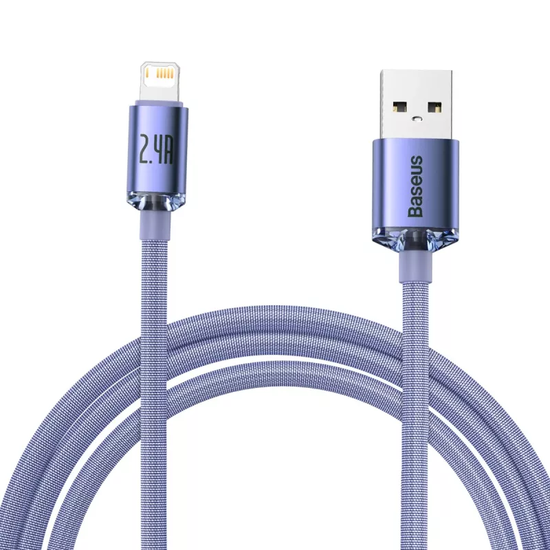 Cavo Baseus Crystal Shine USB a Lightning, 2,4A, 2m (viola)