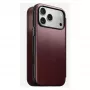 Custodia per smartphone Nomad Modern Leather Folio per iPhone 17 Pro Max — pelle, TPU, PC, alluminio, bordeaux, 16 cm (6,3 pollici)