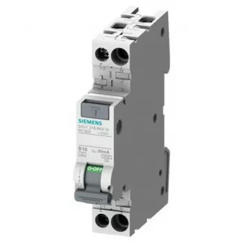 Siemens RCBO, 10A corrente nominale, 1P+N poli, 30mA sensibilità di intervento, tipo A, serie SENTRON