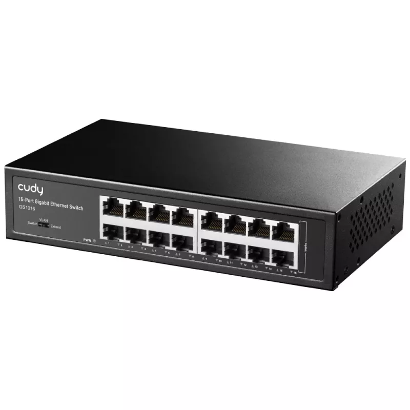 Switch di rete Cudy GS1016 — 16 porte Gigabit Ethernet (10/100/1000), switching 32 Gbit/s, montaggio a rack, alimentazione AC