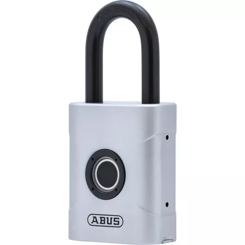 ABUS Touch 57/45 lucchetto biometrico 62575, sensore di impronte digitali, 45 mm, IP66/IP68, resistente alle intemperie, argento