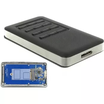 Case per SSD DELOCK 42594 nero argento M.2