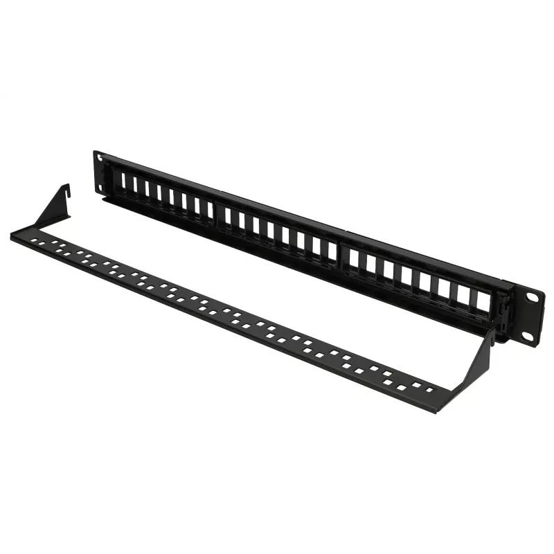 Patch panel Extralink 24 porte U/UTP (UTP) modulare, 1U, nero, larghezza 482,6 mm