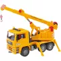 Camion con gru BRUDER MAN BR-02754, costruzione in ABS, giallo, per bambini da 4 anni (senza modulo luci e suoni)