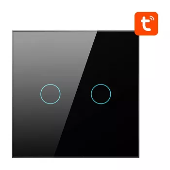 Interruttore luce intelligente Avatto ZTS02-EU-B2 ZigBee 2 vie nero, montaggio a parete, modello EU