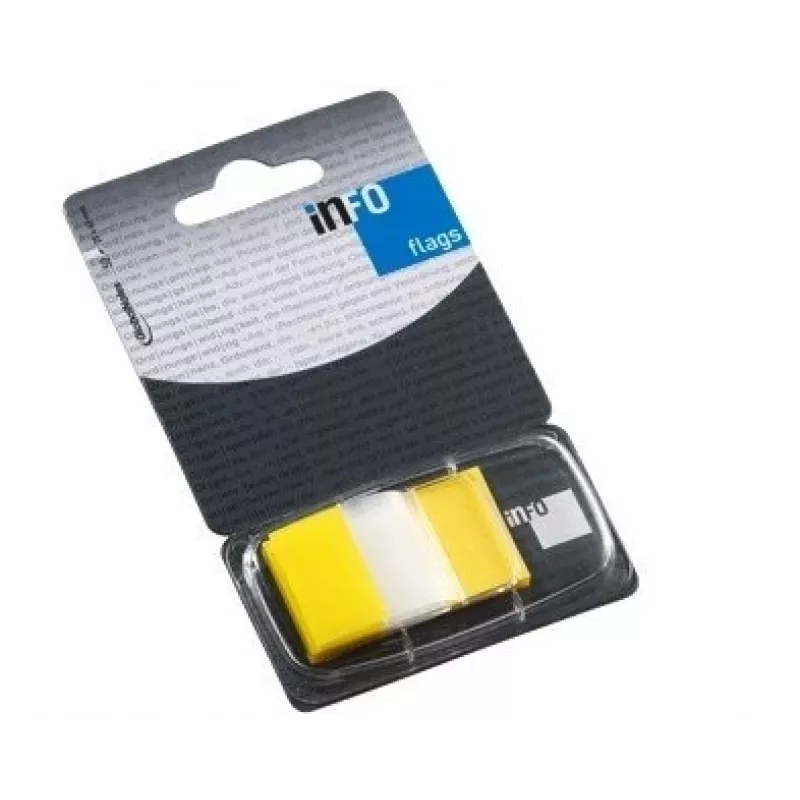 Indice in carta Global Notes, 25x43 mm, giallo, plastica (1x50) 0718-203