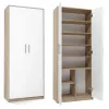 Armadio portadocumenti OLIV 2D 74x35x180 cm, rovere Sonoma/bianco