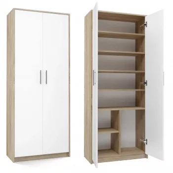 Armadio portadocumenti OLIV 2D 74x35x180 cm, rovere Sonoma/bianco