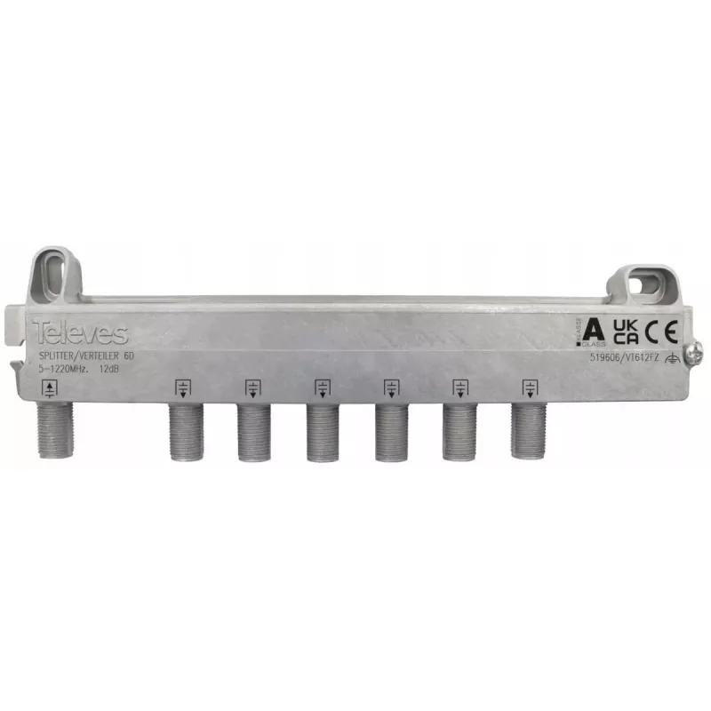Splitter Televes a 6 vie VT612FZ 5–1218 MHz 12 dB