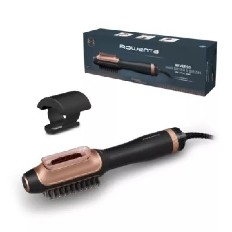 Spazzola ad aria calda ROWENTA CF9840F0 — tecnologia Warm, 220–240 V, nero/rame, funzione ioni