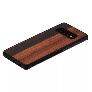 Custodia per smartphone man and wood per Samsung Galaxy S10 — ebano nero, retro in legno protettivo e paraurti