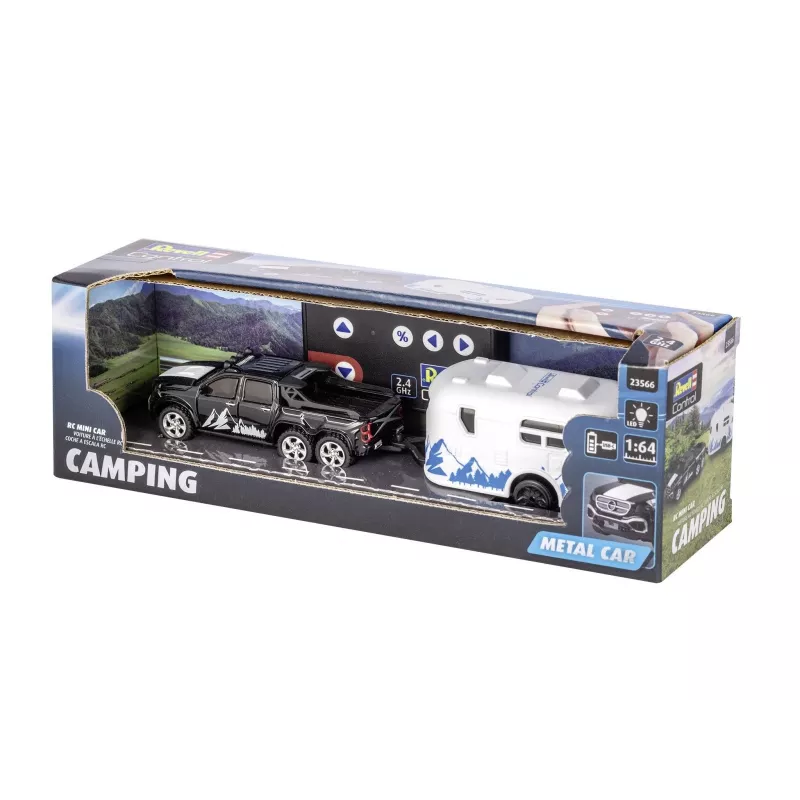 Auto RC con roulotte REVELL 23566 — mini modello radiocomandato, a batteria, veicolo giocattolo