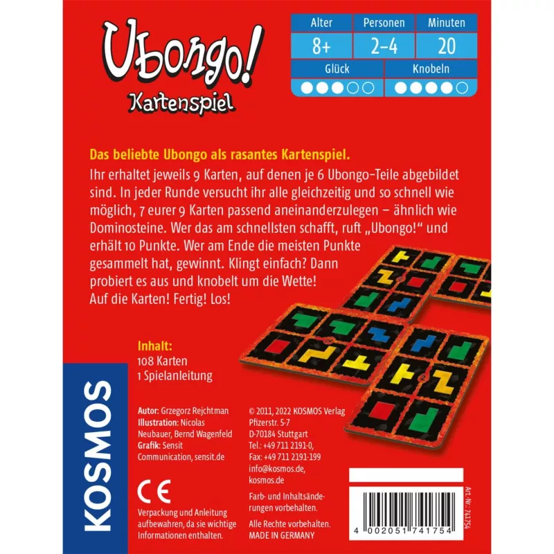 Kosmos Ubongo 20 min gioco di carte