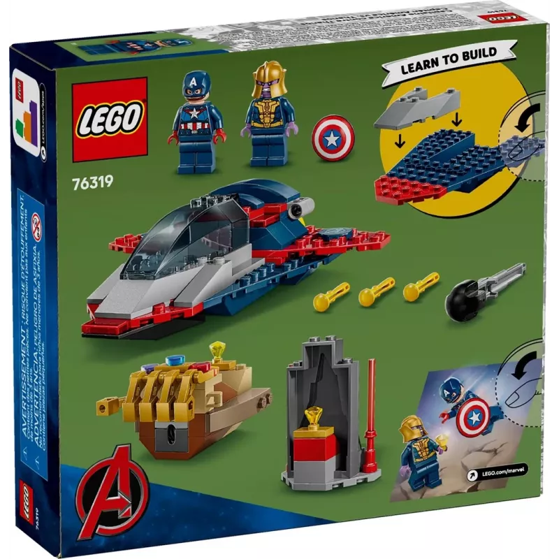Set da costruzione LEGO Marvel Super Heroes Captain America Thanos 76319 — 107 pezzi, 2 minifigure, età 4+