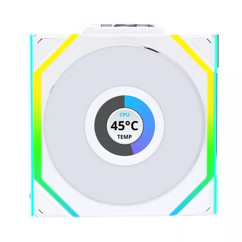 Ventola Lian Li UNI FAN SL Wireless LCD 120 12 cm bianco 3 pezzi