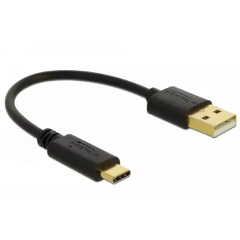 Cavo di ricarica USB DeLOCK Type-A su USB Type-C 15 cm nero