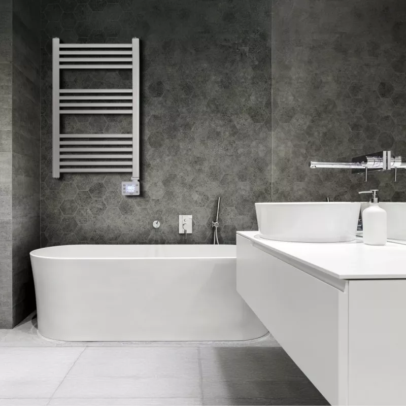 Termoarredo elettrico per bagno Adler AD 7824 600 W, bianco, IP24, a parete, 500×900 mm