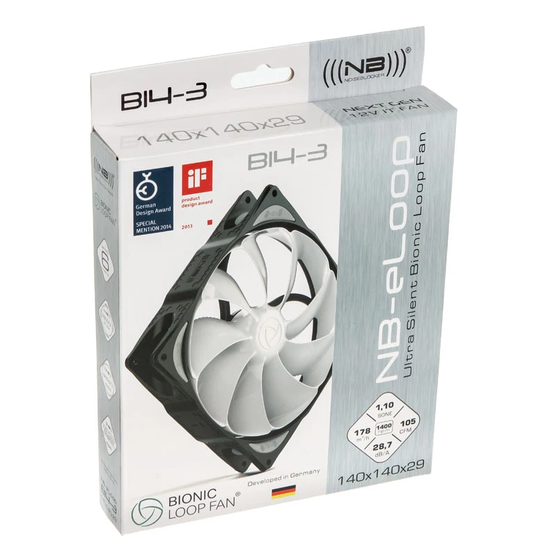 NOISEBLOCKER B14-3 ventola per case 140 mm - nero
