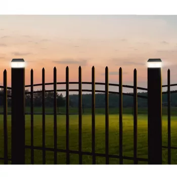 GB128 Lampada solare LED per pali di recinzione e giardino, nero - verde blu